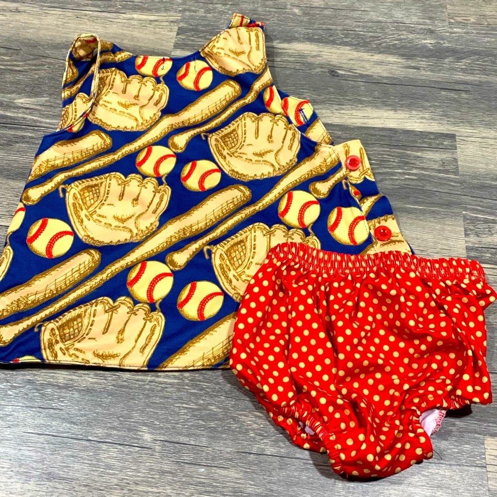 Sassy Stitches baseball diaper set ⚾️